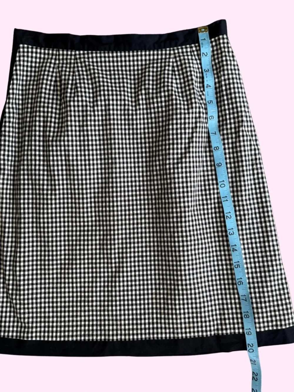 Grace Elements Black White Gingham Cotton Pencil Skirt Petite 4P Japan - Picture 2 of 8